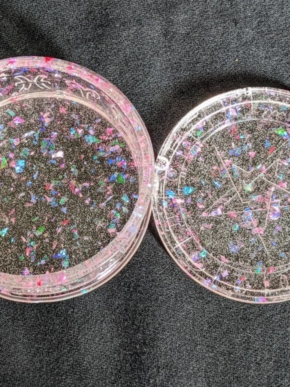 Pink Iridescent Glitter Resin Trinket Container-Zodiac Themed